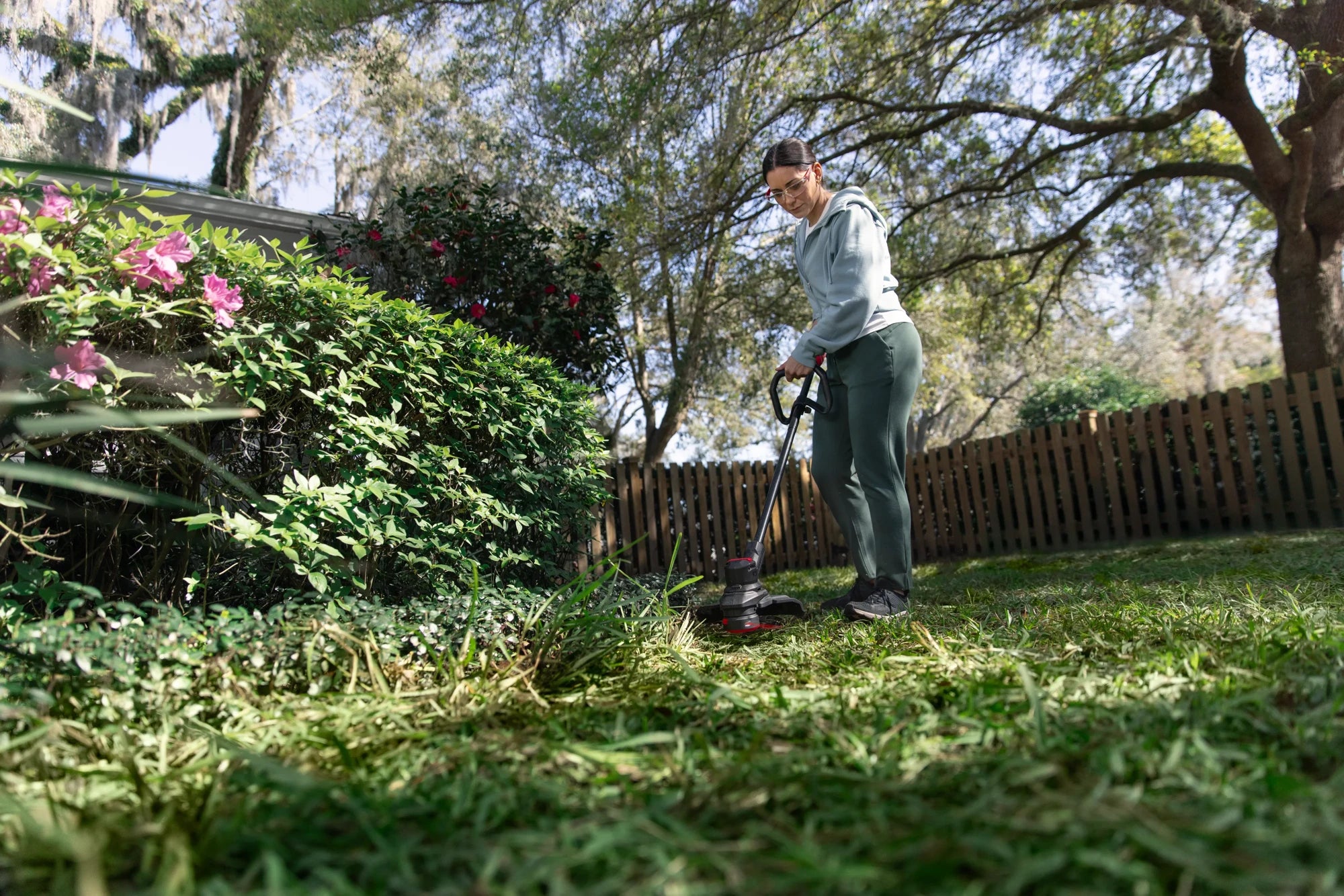 CRAFTSMAN string trimmer in use