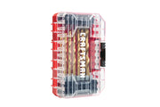 Photo of Craftsman drill bit set in clear plastic red case, SKU CMAM3211, tool accessory, angled view on white background.