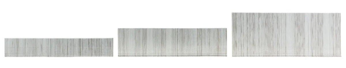 Photo of Craftsman CMBN18PP nail strips in three sizes, shown on white background.