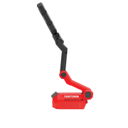 Photo of Craftsman V20 LED work light CMCE020B, red and black, side angle on white background.