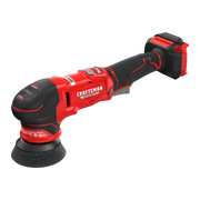 Photo of Craftsman cordless polisher CMCE130, red and black, angled view on white background.