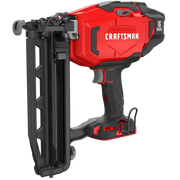 Photo of CRAFTSMAN CMCN616B 16-gauge cordless finish nailer, side angle on white background.