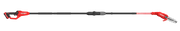 Side view of Craftsman pole saw CMCPS630D1, red and black cordless electric design on white background.