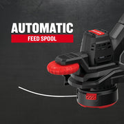 Craftsman automatic feed spool graphics, black and red trimmer head, SKU CMCST915D1, angled view.