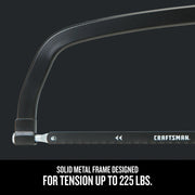 Photo of CRAFTSMAN CMHT20138 metal hacksaw with solid frame and visible blade, side angle.