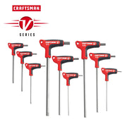 Craftsman V-Series T-handle hex key set CMHT26162V, red and black tools, front angle on white background.