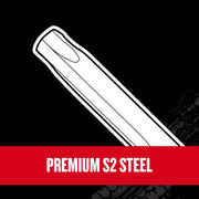 Craftsman CMHT26162V graphics highlighting premium S2 steel shaft illustration on black background.