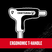 Craftsman CMHT26162V graphics showing ergonomic T-handle tool illustration on black background.