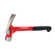 Craftsman CMHT51435 claw hammer with red and black handle, side angle on white background.