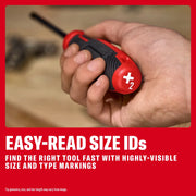 CRAFTSMAN tool handle with clear size ID. SKUs: 0-29-808, CMHT65148, CMHT65155, CMHT65163, CMHT65169, CMHT65150, CMHT65131
