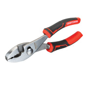 Craftsman CMHT81712 slip joint pliers with red and black comfort grip handles, angled on white background.