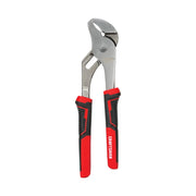 Photo of Craftsman CMHT82547 groove joint pliers with black and red handles, front view on white background.