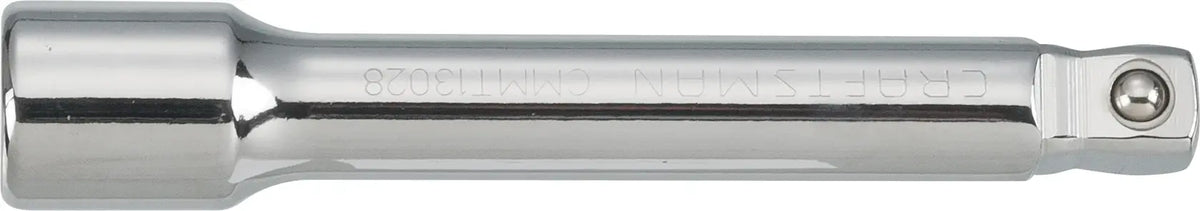 Craftsman CMMT13028 chrome socket extension bar, side view on white background, hand tool accessory.
