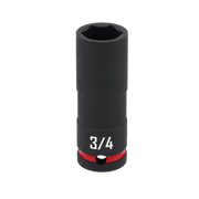A Craftsman brand deep impact socket with a 3/4 inch size marking, shown in black with a red ring near the base.