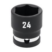 A close-up image of a black CRAFTSMAN socket with the number 24 printed in white, used for turning nuts and bolts.