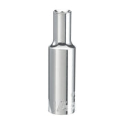 Craftsman chrome 1/4 inch deep socket, SKU CMMT23144, product photography on white background, front angle.