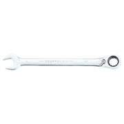 Photo of CRAFTSMAN CMMT42422 11mm ratcheting combination wrench, chrome finish, top angle on white background.