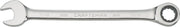 CRAFTSMAN CMMT42566 ratcheting combination wrench with polished chrome finish, top view on white background.