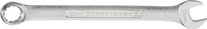 Photo of Craftsman 11mm combination wrench CMMT42915, silver finish, front angle on white background.