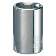 Photo of CRAFTSMAN 3/8 inch socket, chrome finish, SKU CMMT43497, tool category, front angle on white background.