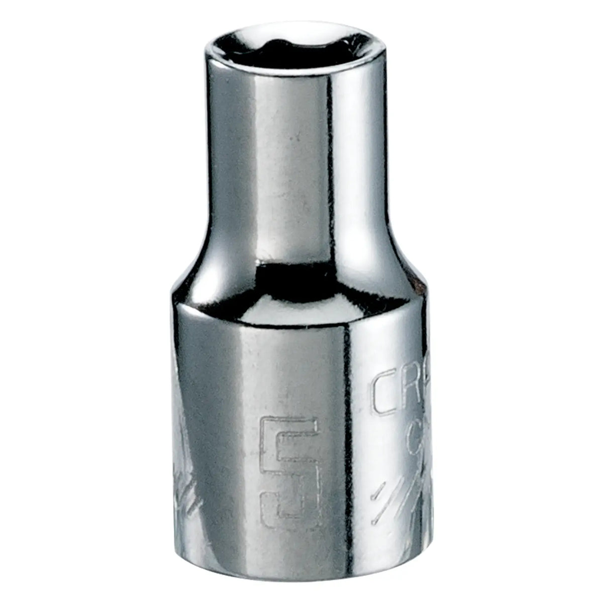Photo of Craftsman chrome socket, SKU CMMT43501, tool category, front angle on white background.