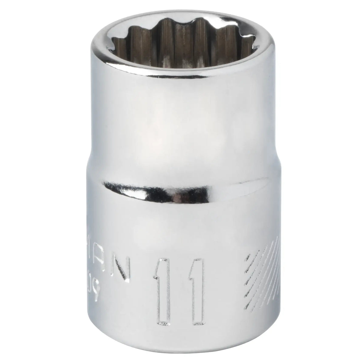 Craftsman chrome socket 11mm CMMT44309, close-up, white background, tool accessory.