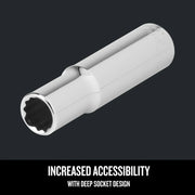 CRAFTSMAN deep socket tool CMMT44414, chrome finish, graphics angle on white background.