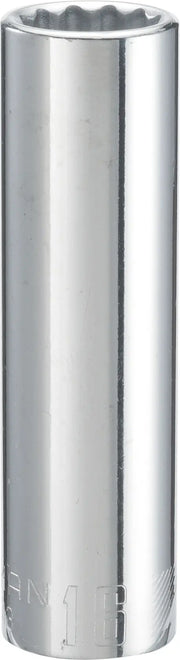 Craftsman chrome deep socket CMMT44443, cylindrical shape, viewed from front on white background.