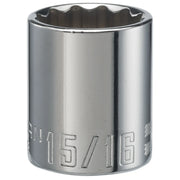 Photo of Craftsman 15/16-inch socket, SKU CMMT47513, chrome finish, product category Photography, frontal angle.