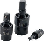 Craftsman CMMT57569 socket adapter set, three black metal pieces with size markings, front angle on white background.
