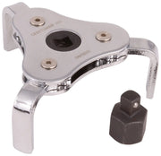 Photo of Craftsman adjustable oil filter wrench CMMT98352 with metal body and three gripping arms, front angle.
