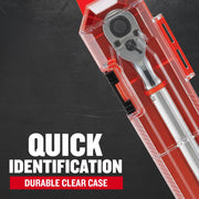 CRAFTSMAN ratchet tool in a clear durable case, partial angled view, SKU CMMT99436, graphics category.