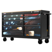 Craftsman tool chest CMST98279P with American flag and eagle graphics, front angle on white background.