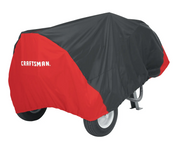 Front angle photo of Craftsman wheelbarrow cover CMXGZAA52002601, black and red with visible brand logo.