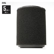 Craftsman CMXZVBE38779 black foam filter for wet/dry vacuums, straight-on angle, fits 5 gal+ models.