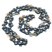 Photo of CRAFTSMAN chainsaw chain, SKU CMZCSC10, metal links coiled on white background.